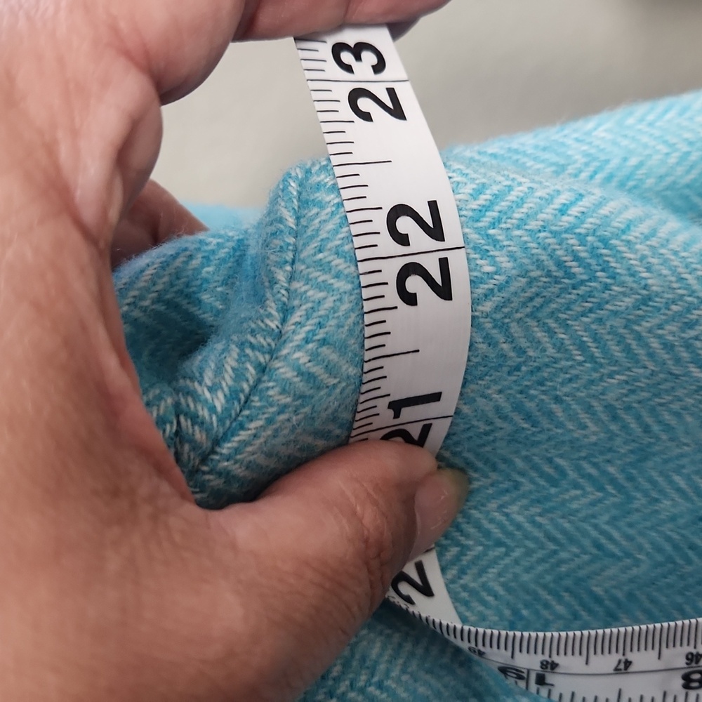 New Talbots Womens Herringbone Turquoise Wool Ble… - image 7